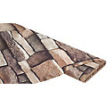 Tissu coton à impression numérique "mur de pierres", tons marrons, de la série Ria