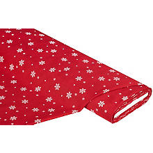 Tissu de décoration 'flocons de neige', rouge, 180 cm