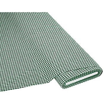 Tissu coton 'carreaux vichy', 5 x 5 mm, vert foncé/blanc