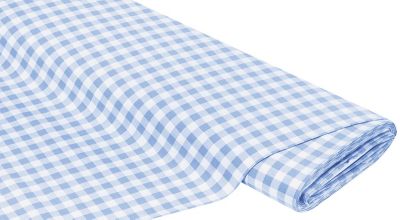 Tissu au mètre à nappe coton, carreaux normands bleu et blanc