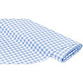 Tissu coton "carreaux vichy", 1 x 1 cm, bleu clair/blanc