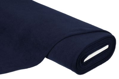 Tissu polaire coton/polyester, bleu marine