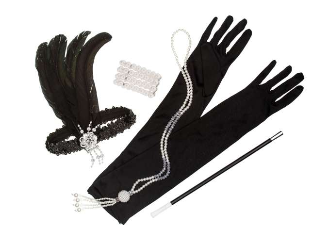 Accessoire Année 20 - YANSION - Charleston - Noir et or - Collier