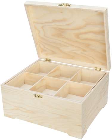 QILICZ Boîte à thé, boîte de rangement en bois avec 9