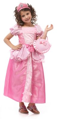 Prinzessin Handschuhe und Diadem Set Kinder blau oder rosa Karneval Märchen