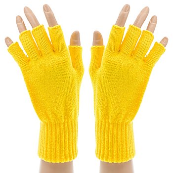 Strick-Handschuhe, gelb