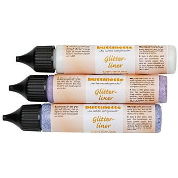 buttinette Glitterliner-Set, diamant-pink-lila, 3x 28 ml