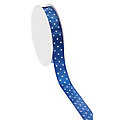 Satin-Tupfenband, blau, 15 mm, 10 m