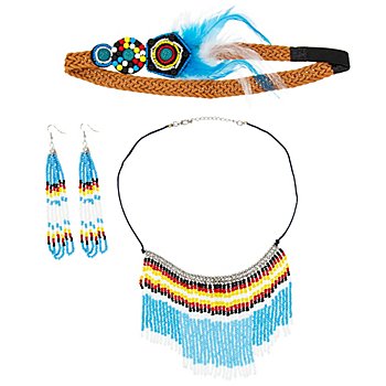 Kit d'accessoires 'indien', bleu/jaune