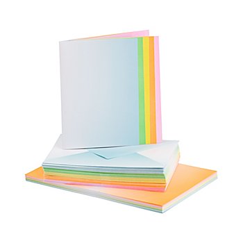 Doppelkarten & Hüllen 'Farbverlauf',  A6 / C6, je 50 Stück