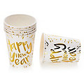 Gobelets en carton "Happy new year",  250 ml, 8 pièces