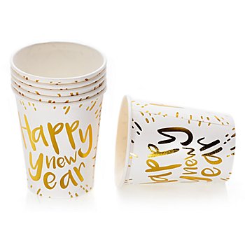 Gobelets en carton 'Happy new year',  250 ml, 8 pièces