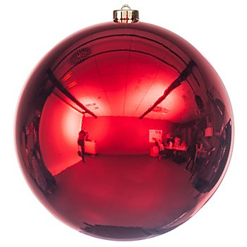 Weihnachtskugel aus Kunststoff, rot, 20 cm Ø