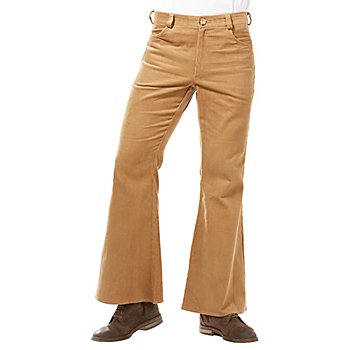 Pantalon patte d'eph, en velours côtelé, pour hommes, marron