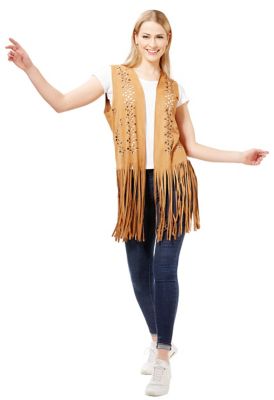 Gilet à franges hippie, marron | acheter en ligne sur déguisement  buttinette