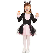 Kätzchen-Kostüm für Kinder, schwarz/rosa
