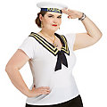 T-shirt de marin pour femmes, bleu/blanc