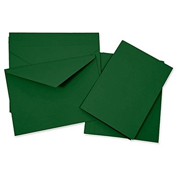 Cartes doubles et enveloppes, vert sapin, A5, 5 pièces