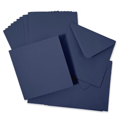 Cartes doubles et enveloppes, bleu marine, A6/C6, 10 pièces