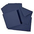 Cartes doubles et enveloppes, bleu marine, carrées, 10 pièces
