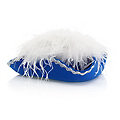 Chapeau tricorne avec plume d&apos;autruches, bleu/blanc