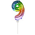 Ballon hélium chiffre "9", multicolore, 36 cm