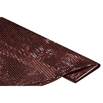 Tissu à paillettes 'gloss', cuivre,  6 mm Ø, 140 cm de large
