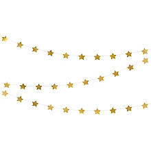 Papiergirlande 'Sterne', gold, 3,6 Meter