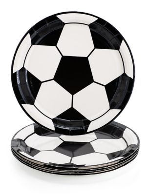 Pappteller "Fußball" | 18 cm Ø | 6 Stück | Faschingsbedarf | buttinette