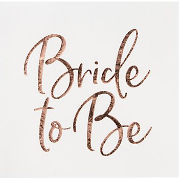 Serviettes en papier 'Bride to be', 33 x 33 cm, 20 pièces