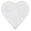 Ballon hélium "cœur", blanc, Ø 61 cm