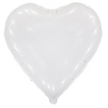 Folienballon 'Herz', weiss, 61 cm Ø