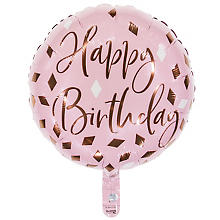 Ballon hélium 'birthday or rose', 43 cm Ø
