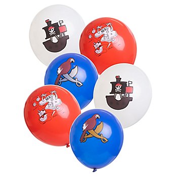 Ballons de baudruche 'pirates', Ø 27 cm, 6 pièces