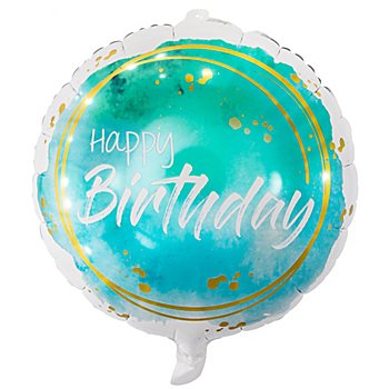Folienballon 'Happy Birthday' Aquarell', Ø 45 cm