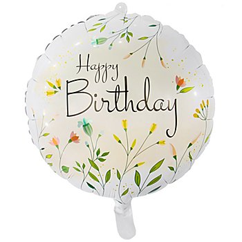 Folienballon 'Floral Birthday', Ø 45 cm