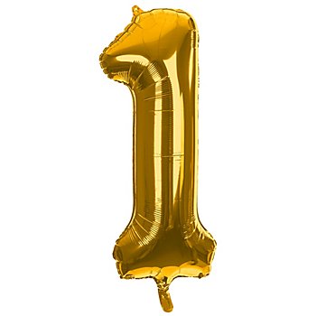 Folienballon '1', gold, 86 cm