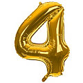 Ballon hélium chiffre "4", doré, 86 cm