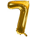 Ballon hélium chiffre "7", doré, 86 cm