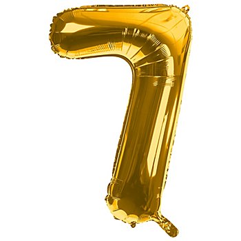 Ballon hélium chiffre '7', doré, 86 cm