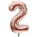 Folienballon "2", rosé, 86 cm