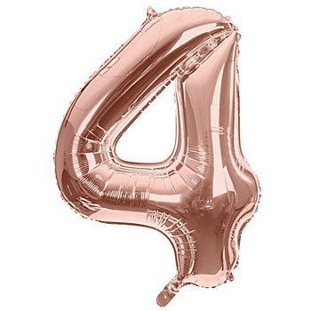 Ballon hélium chiffre '4', or rose, 86 cm