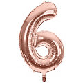 Folienballon "6", rosé, 86 cm