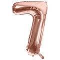 Folienballon "7", rosé, 86 cm
