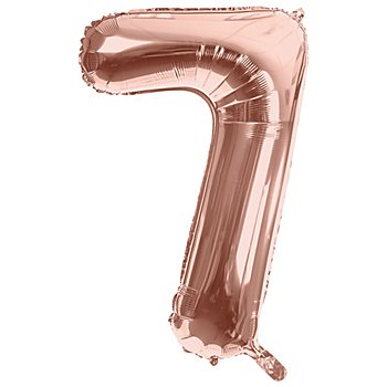 Ballon hélium chiffre '7', or rose, 86 cm