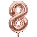 Folienballon "8", rosé, 86 cm