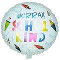 Folienballon "Hurra!! Schulkind", 45 cm Ø