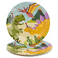 Assiettes en carton "dinosaures", 23 cm Ø, 10 pièces