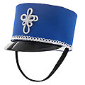 Chapeau de majorette "uniforme", bleu/argenté