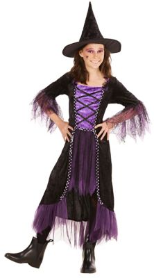 Déguisement de sorcière pour enfants, violet